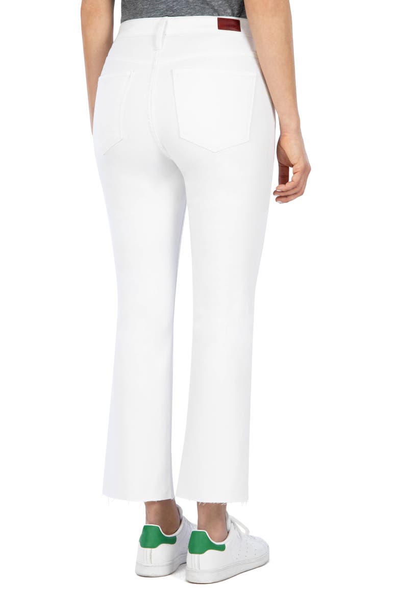 Daniel High Waist Raw Hem Baby Bootcut Jeans, Alternate, color, OPTIC WHITE