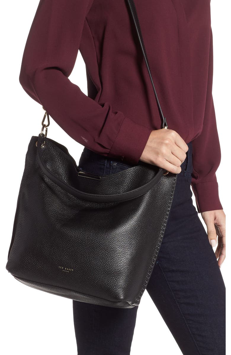 Ted Baker London Helgesoft Leather Hobo Bag, Alternate, color,