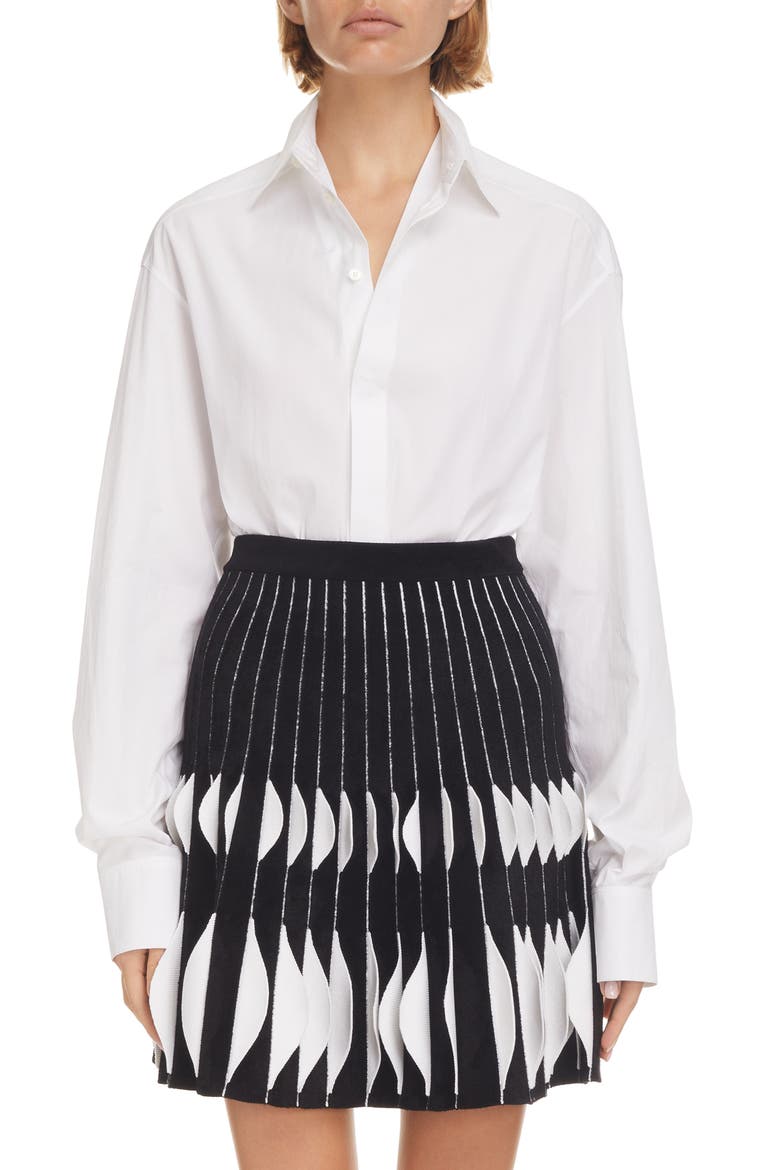 Cotton Poplin Button-Up Blouse, Main, color, BLANC