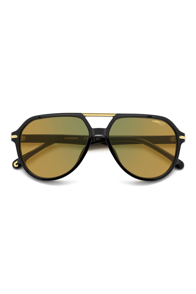 Sport 59mm Pilot Sunglasses, Alternate, color, BLACK / YELLOW GREEN