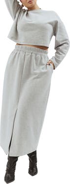 ELOQUII Maxi French Terry Skirt