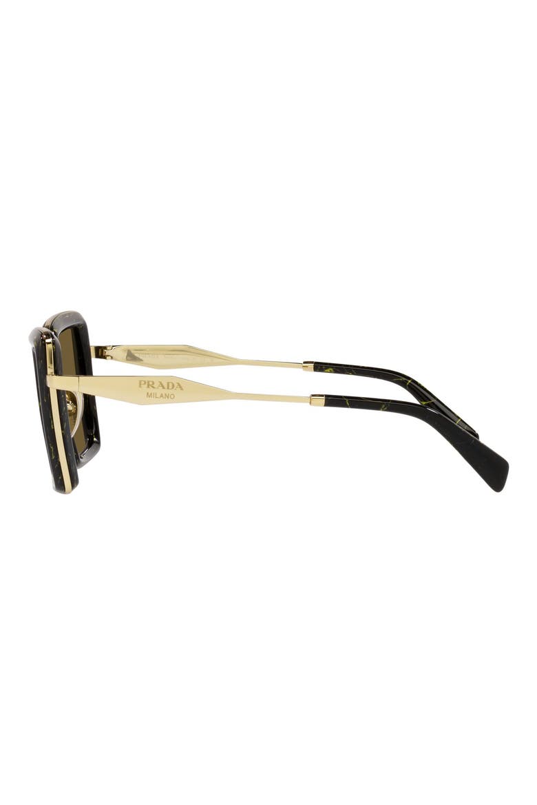 52mm Square Sunglasses, Alternate, color, DARK BROWN