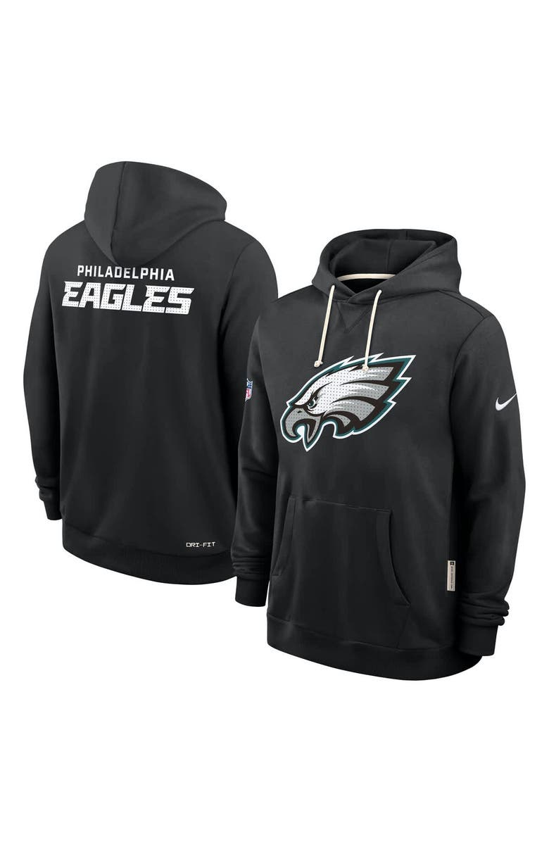 Nike Men's Nike Black Philadelphia Eagles Sideline Standard Issue Initial Home Dri-FIT Hoodie, Alternate, color, Black
