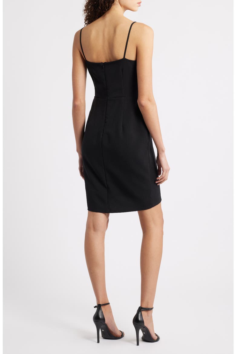 Pleated Cocktail Dress, Alternate, color, BLACK