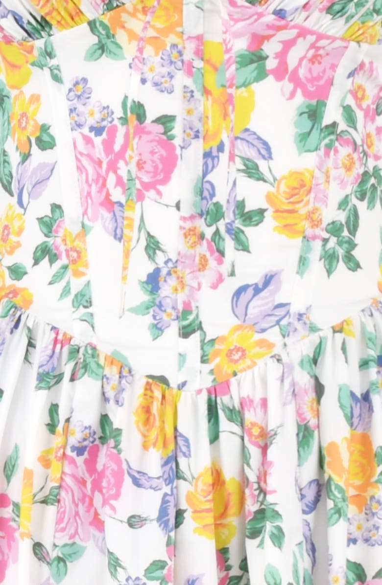 HOUSE OF CB Emmelina Floral Cotton Blend Dress, Alternate, color, Yellow Flower Print