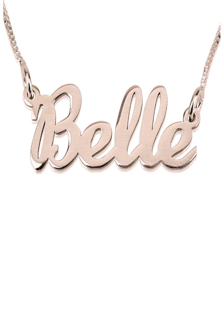 Personalized Nameplate Necklace, Main, color, ROSE GOLD PLATED