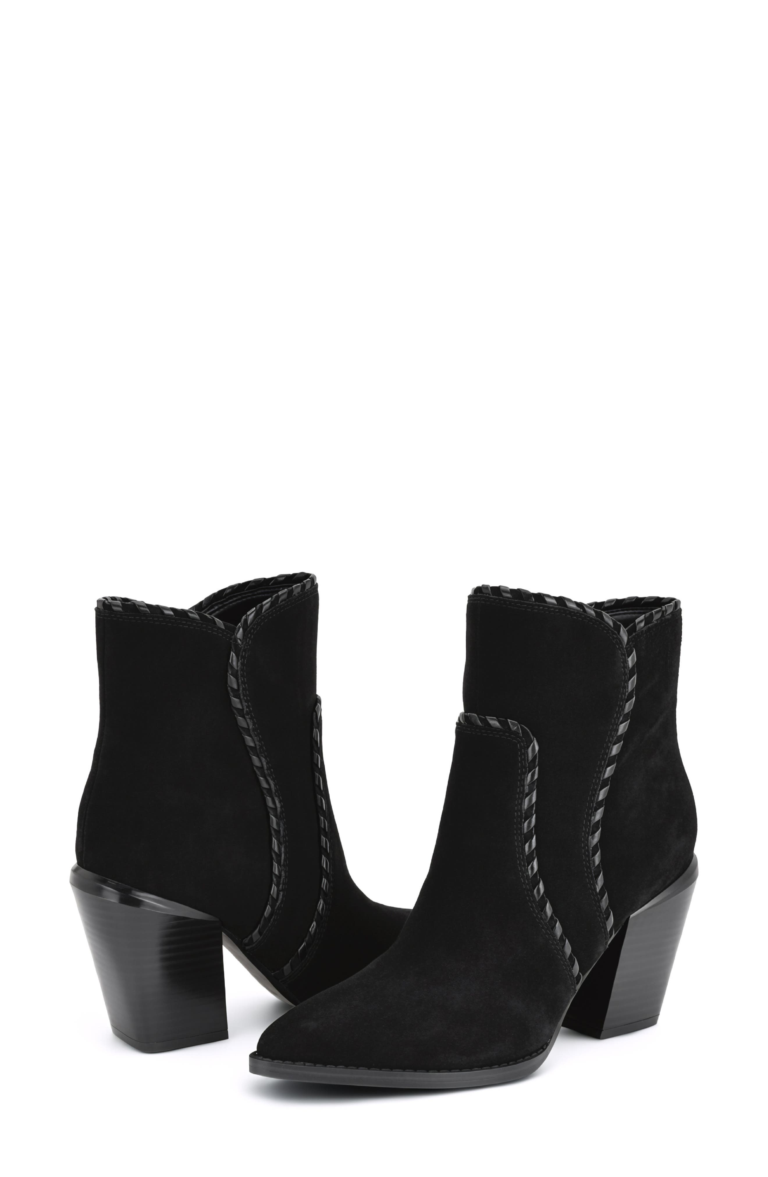 Raxton Block Heel Bootie, Alternate, color, BLACK