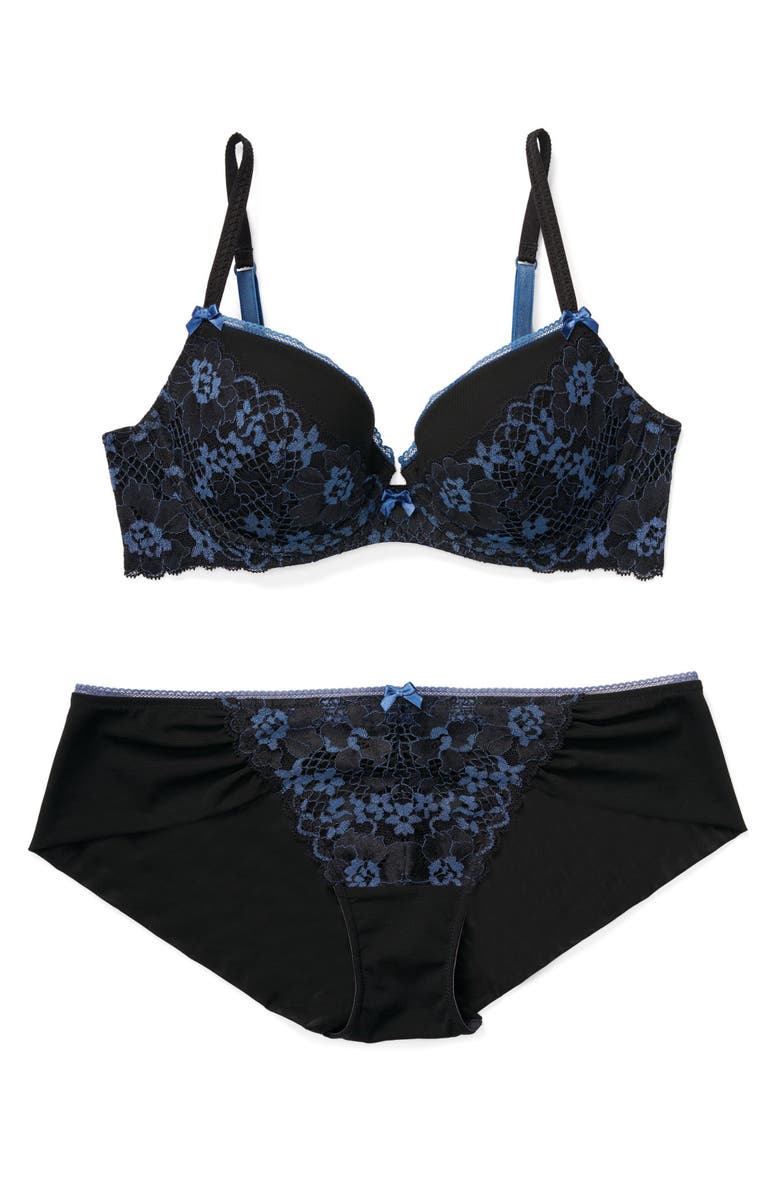 Adore Me Jana Push Up Demi Bra, Alternate, color, Black