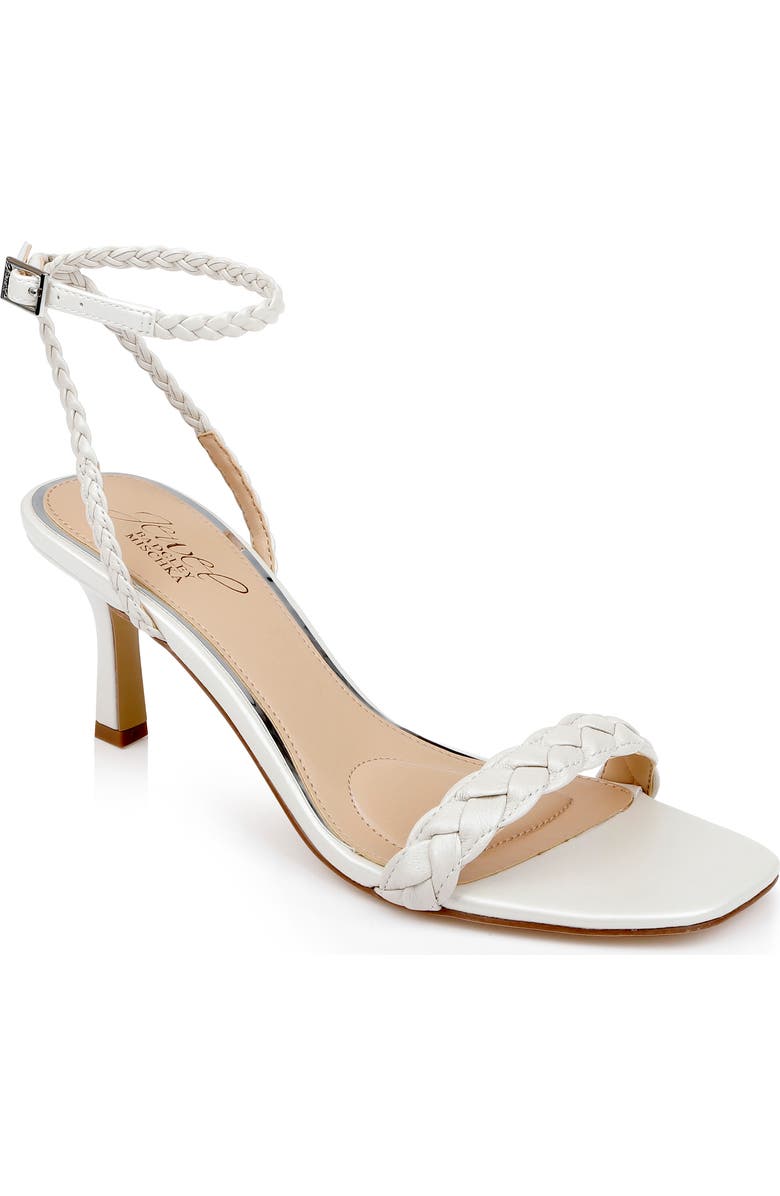 Jewel Badgley Mischka Nyx Ankle Strap Sandal, Main, color, White Leather