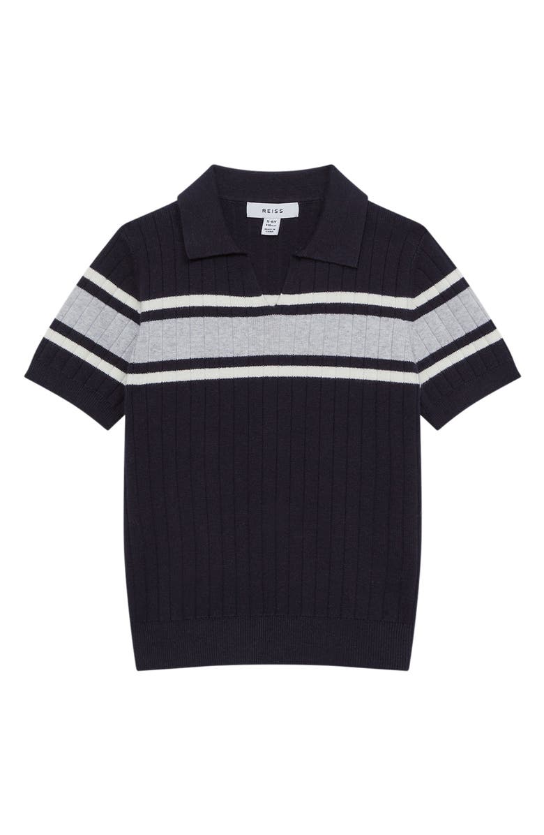 Reiss Kids' Billingsgate Jr. Rib Chest Stripe Polo, Main, color, 