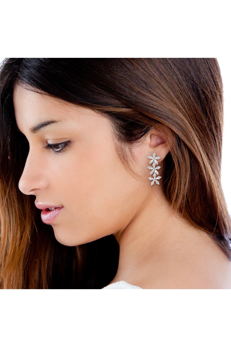 Crystal Snowflake Drop Earrings, Alternate, color, Silver