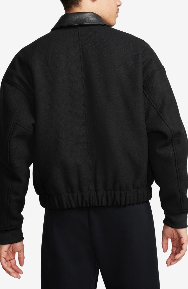 Nike Solo Swoosh Oversize Wool Blend Varsity Jacket, Alternate, color, 