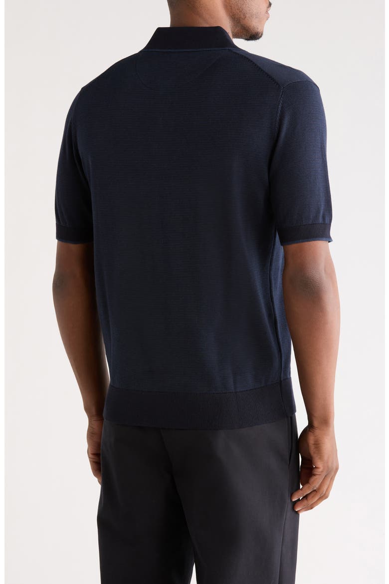 Textured Quarter Zip Polo, Alternate, color, NAVY
