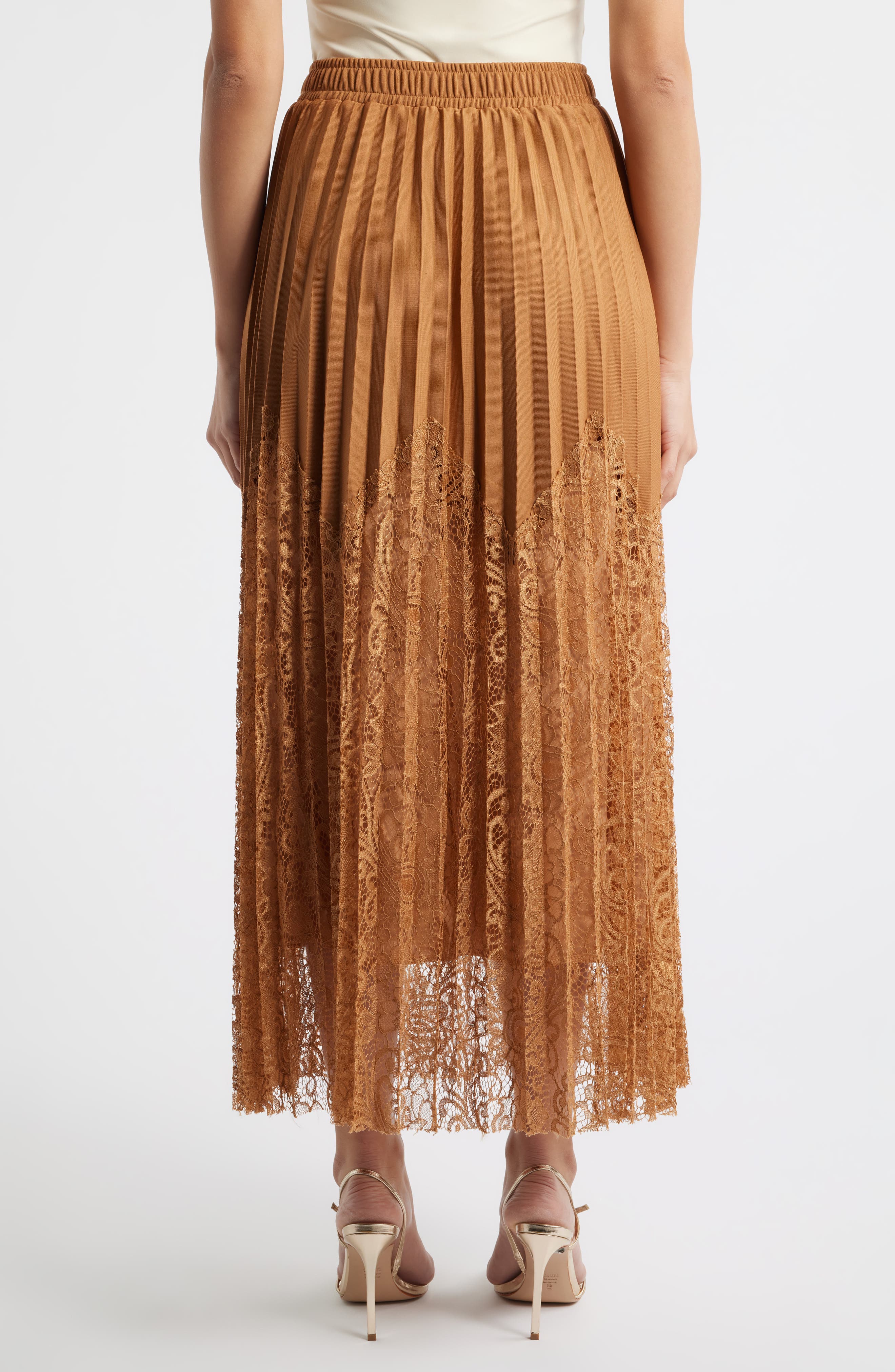 Sigrid Mixed Media Pleated Skirt - image 4