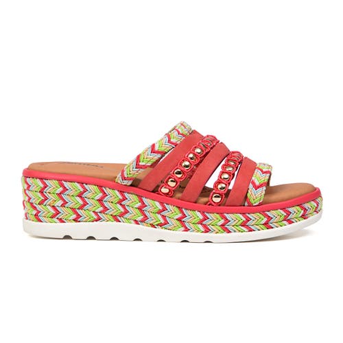 Jambu Dahlia Wedge Sandal In Coral Multi