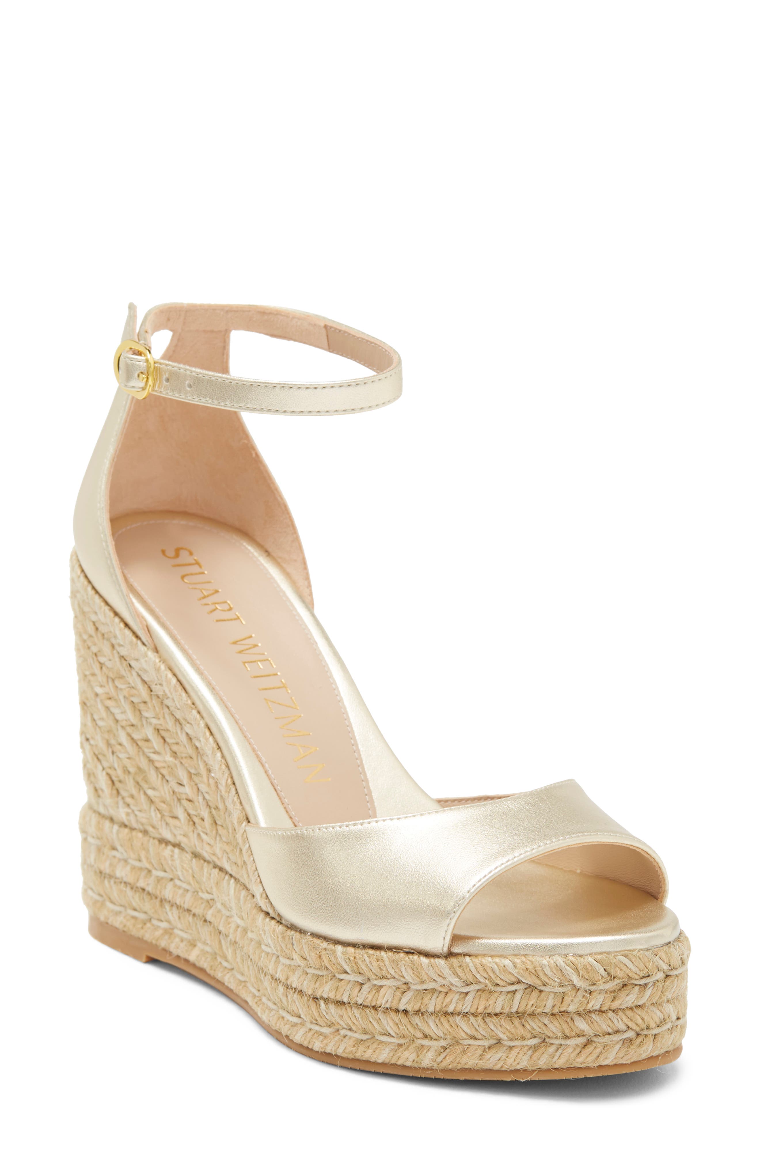 Stuart Weitzman Nudist Curve Espadrille Wedge Sandal, Main, color, 