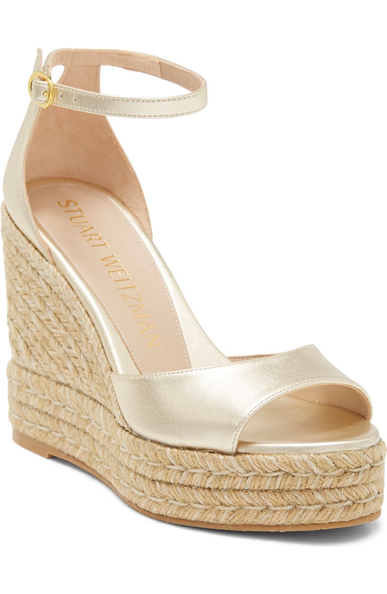 Stuart Weitzman Nudist Curve Espadrille Wedge Sandal, Main, color,