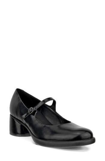 Ecco Sculpted Leather Mary Jane Pump In Black