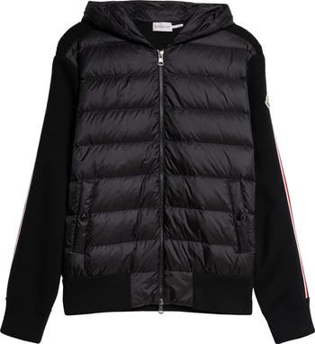 Moncler Hybrid Down & Wool Full Zip Hoodie | Nordstrom