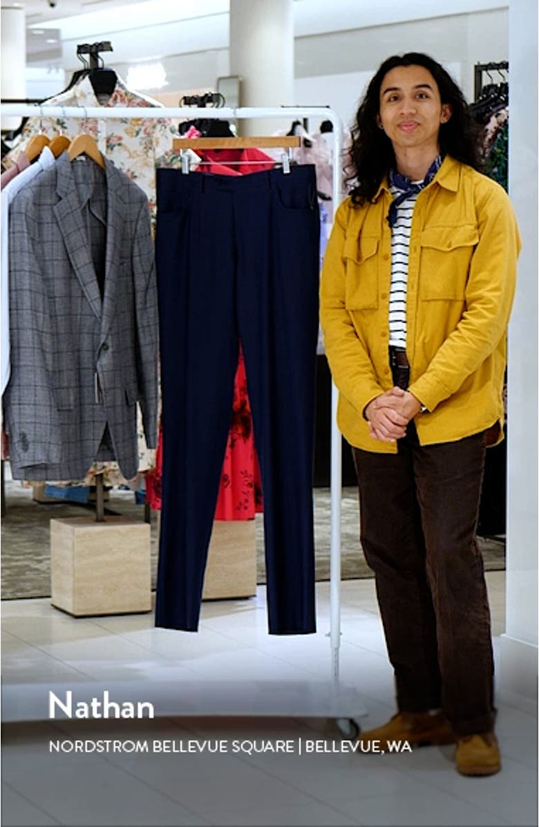 Milano Trim Fit Five Pocket Wool Dress Pants, sales video thumbnail