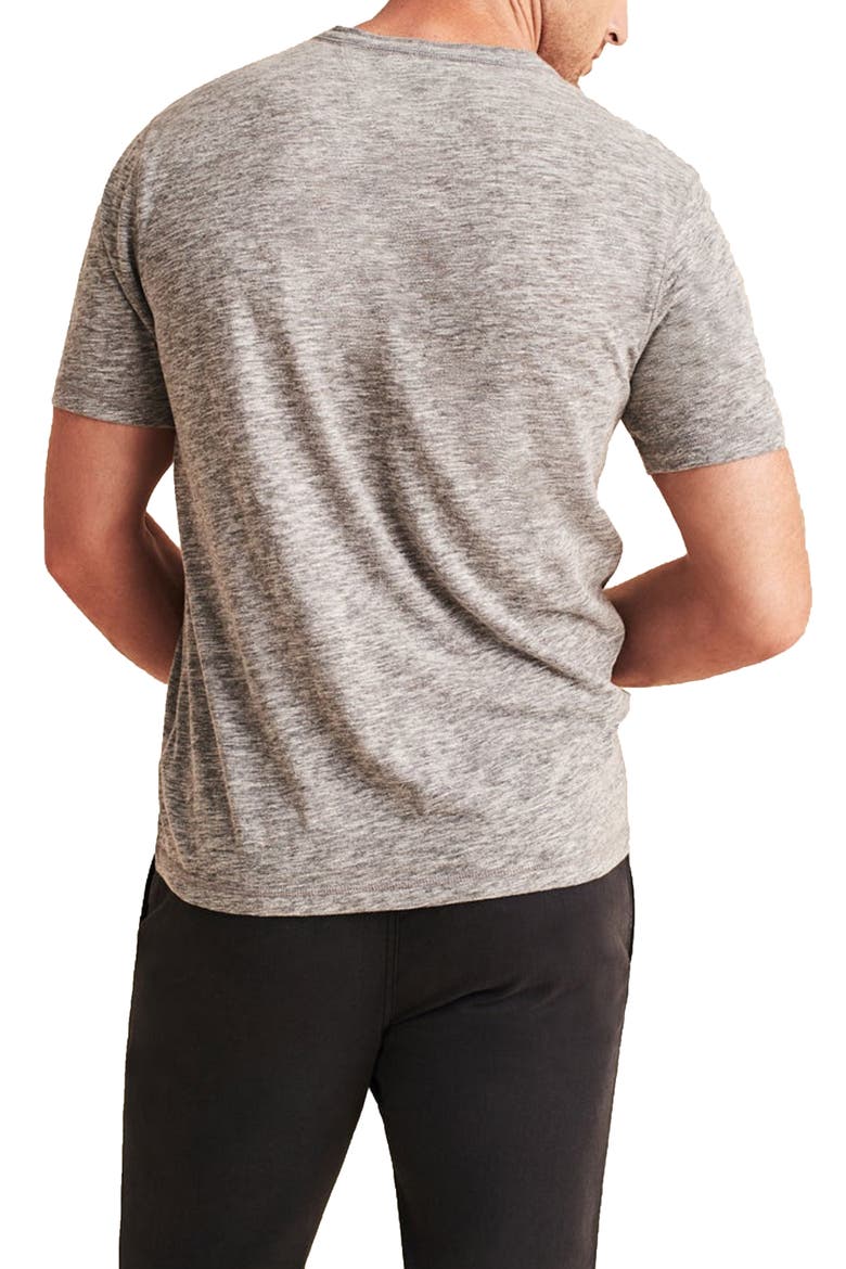 Short Sleeve Heathered Cotton Blend Henley, Alternate, color, CHARCOAL