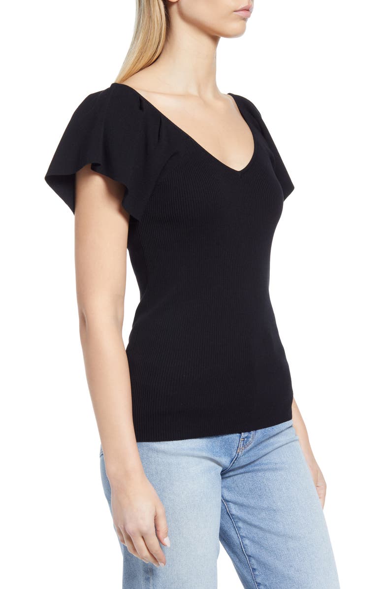 Halogen<sup>®</sup> Flutter Sleeve Rib Sweater, Alternate, color, 