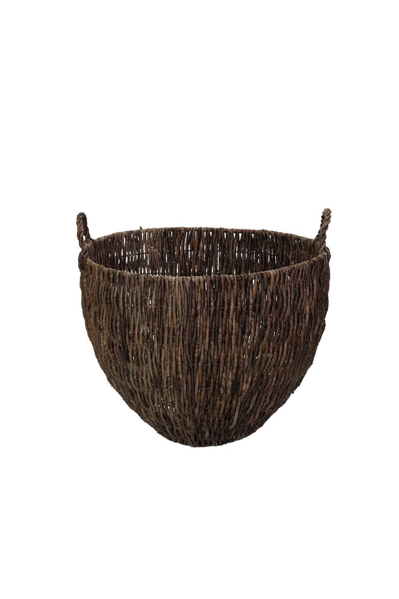 3-Piece Woven Banana Leaf Baskets with Handles, Natural, Alternate, color, Natural