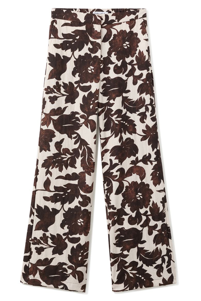 Floral Pants, Alternate, color, BROWN