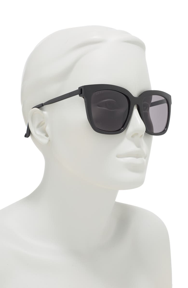 DIFF Hailey 54mm Square Sunglasses, Alternate, color, Black/ Grey