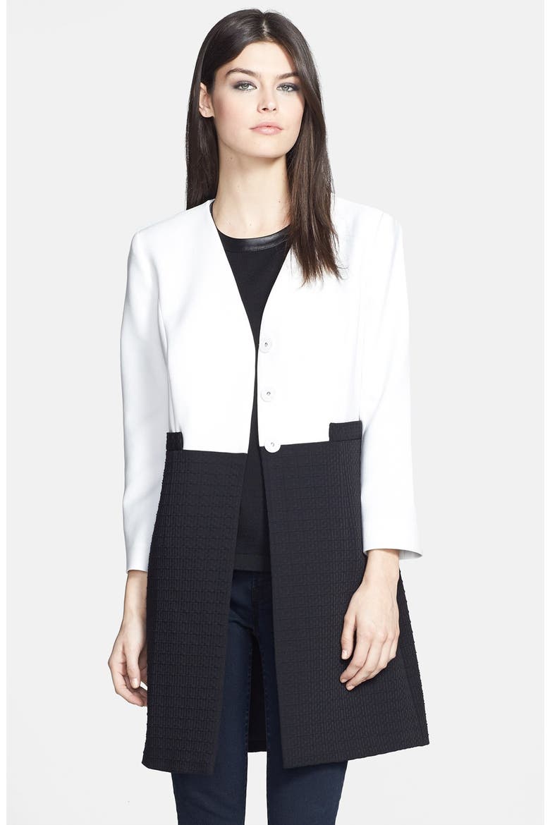 'Royale Jacquard' Two-Tone Topper, Main, color, BLACK- CREAM CLOUD