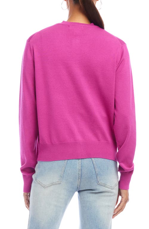 Karen Kane Long Sleeve Cardigan Sweater In Orchid