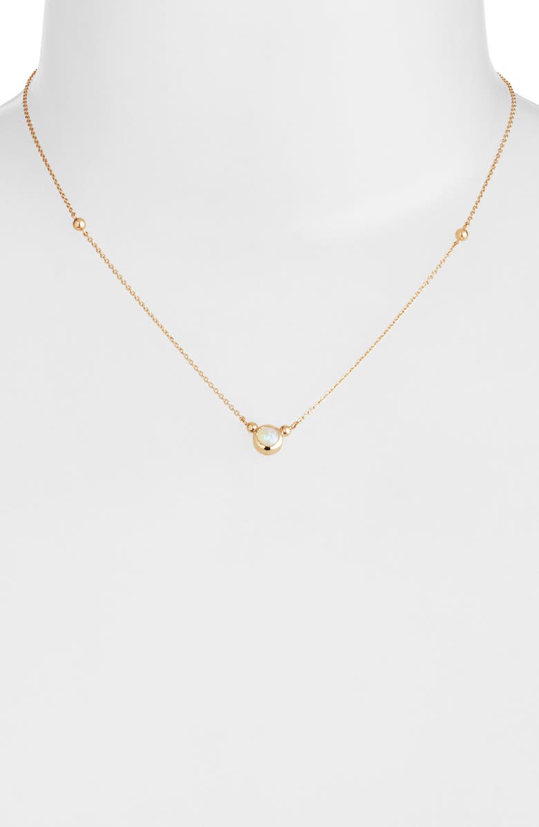 Anzie Bonheur Birthstone Pendant Necklace, Alternate, color, White