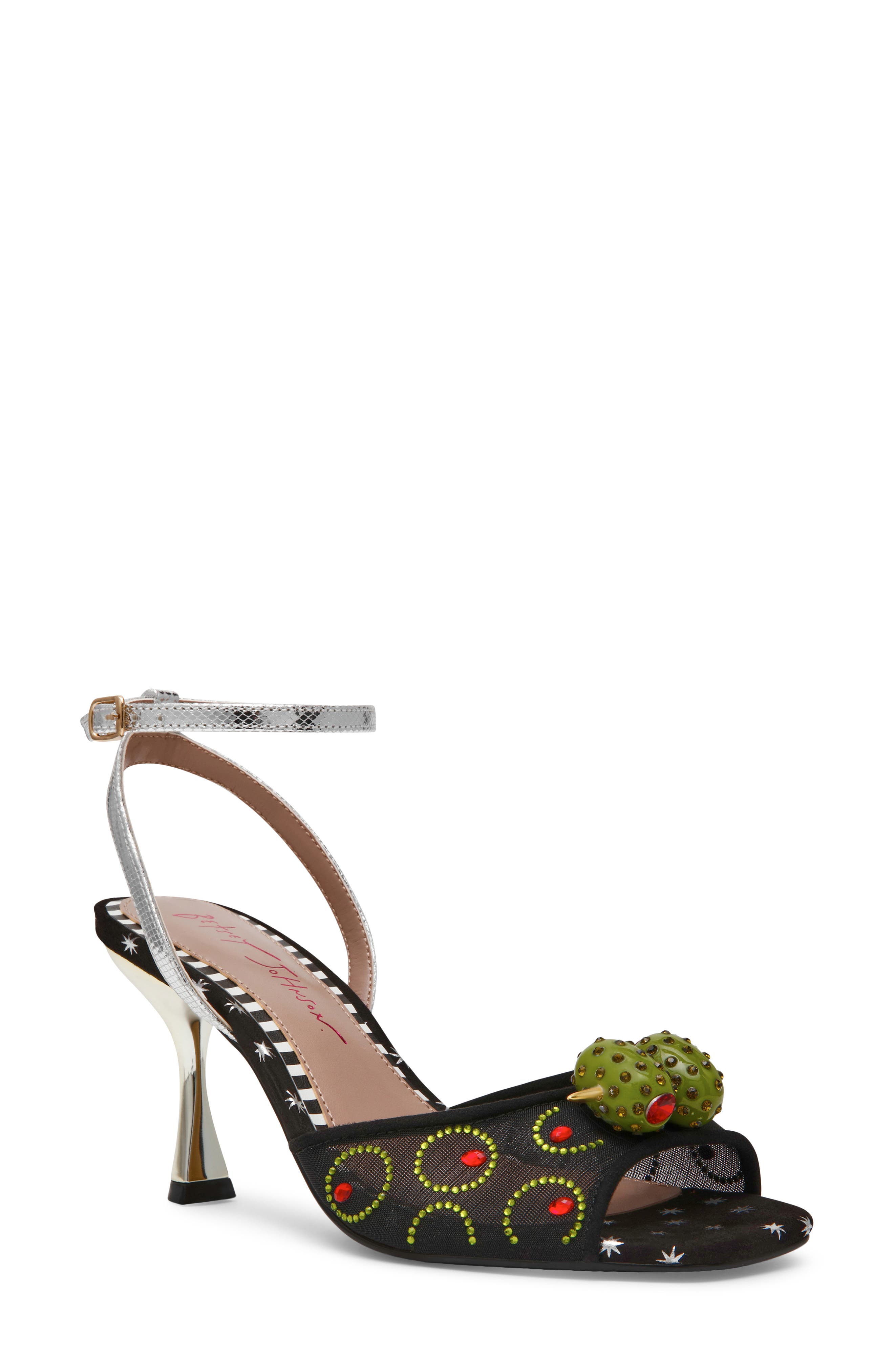 Martini Ankle Strap Sandal, Main, color, BLACK MULTI