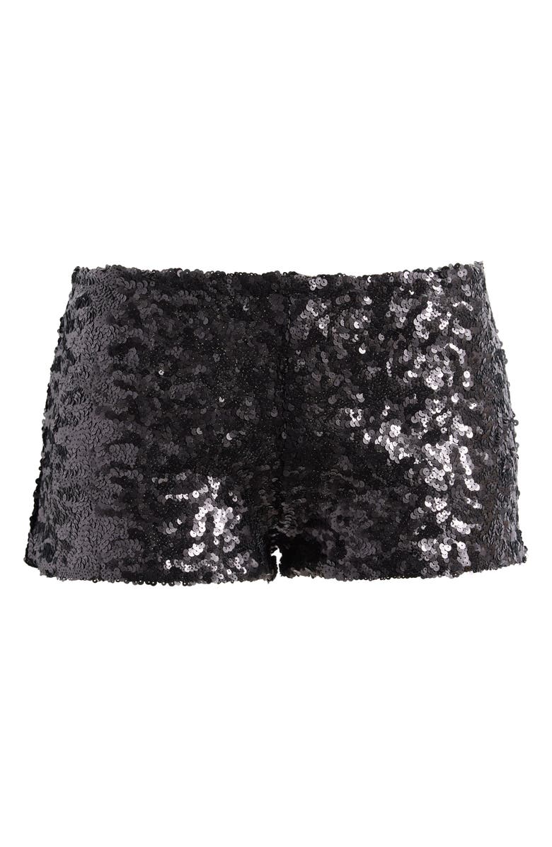 LIONESS Night Rider Sequin Mini Shorts, Alternate, color, 
