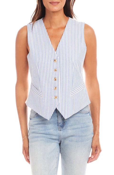Stripe Buttoned Vest