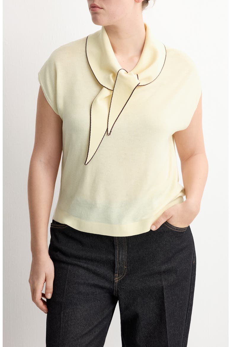 Bert Tie Neck Top, Main, color, PASTEL YELLOW