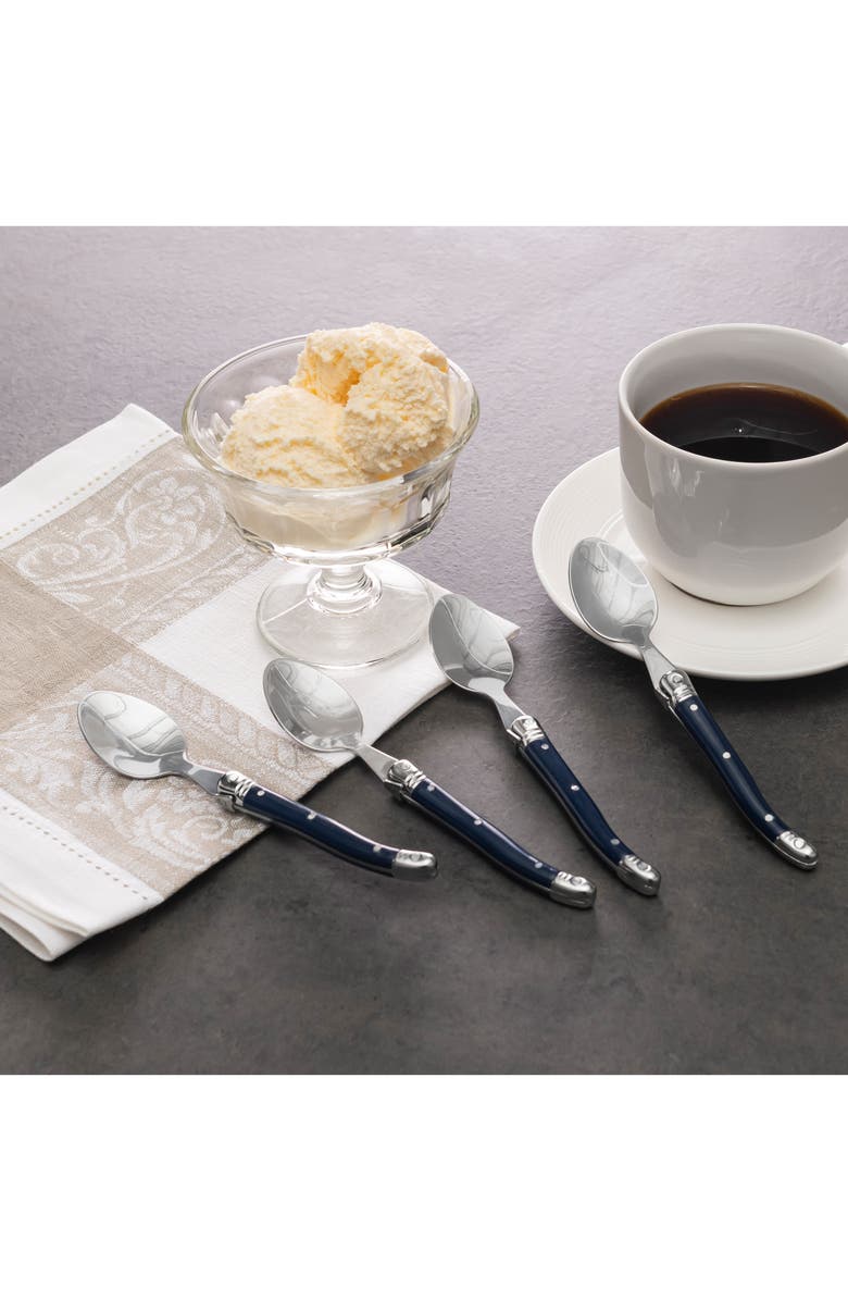 FRENCH HOME Laguiole 4-Pack Coffee Spoons, Alternate, color, Navy