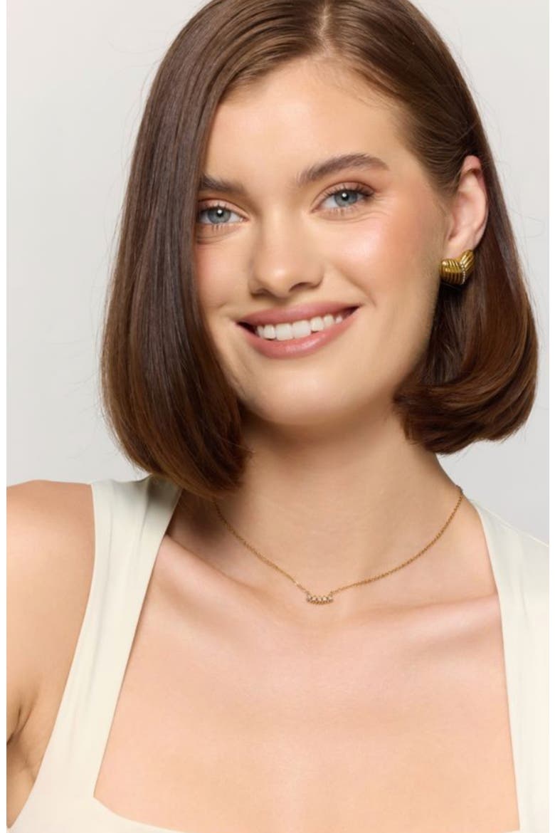 Glistening Heart Stud Earrings, Alternate, color, GOLD