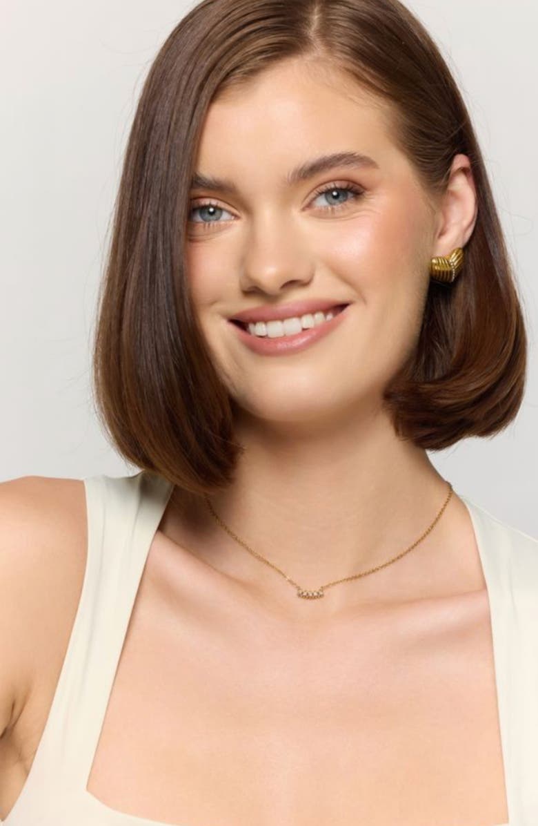 MacRae & Co. Glistening Heart Stud Earrings, Alternate, color, Gold