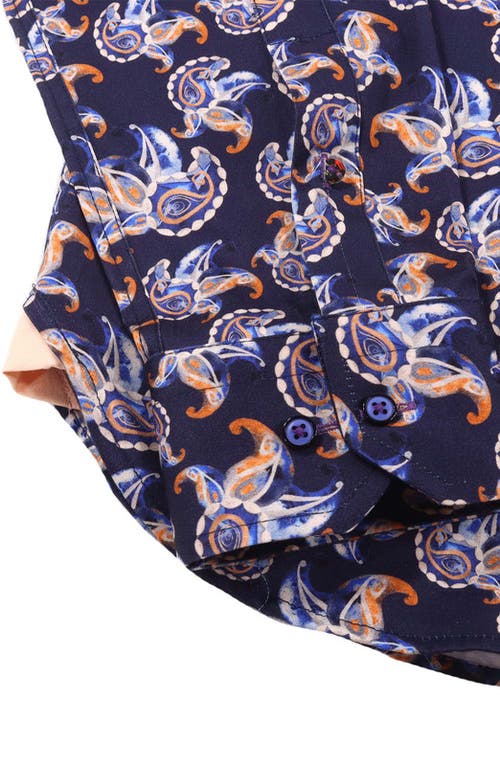 Luchiano Visconti Navy With Paisley Shirt In Multi