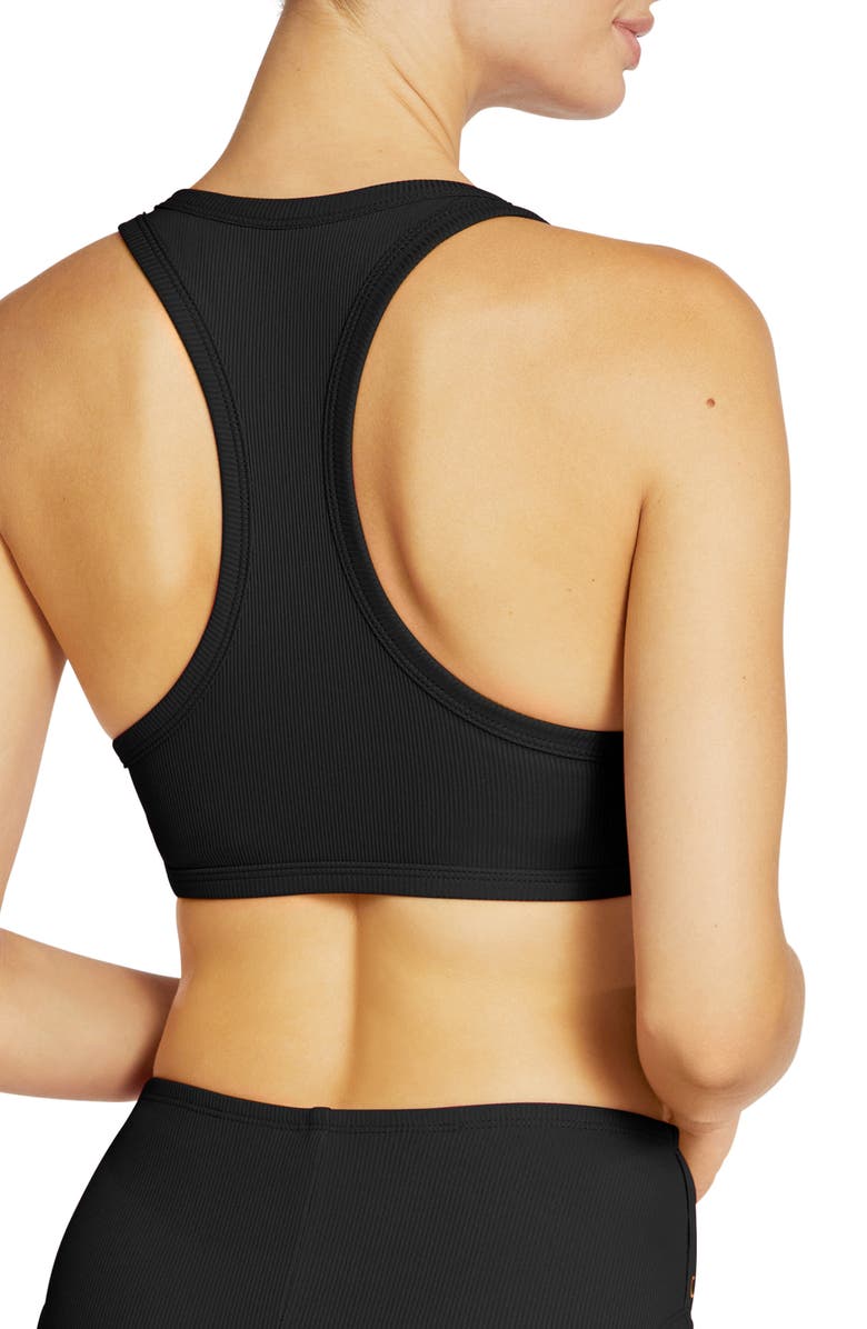 Robin Piccone Amy Racerback Bikini Top, Alternate, color, Licorice