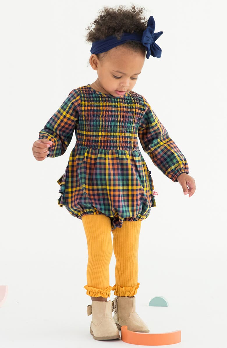 RuffleButts Harvest Rainbow Long Sleeve Romper & Leggings Set, Alternate, color, 