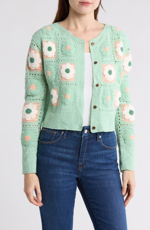 Flower Patch Button Front Cardigan