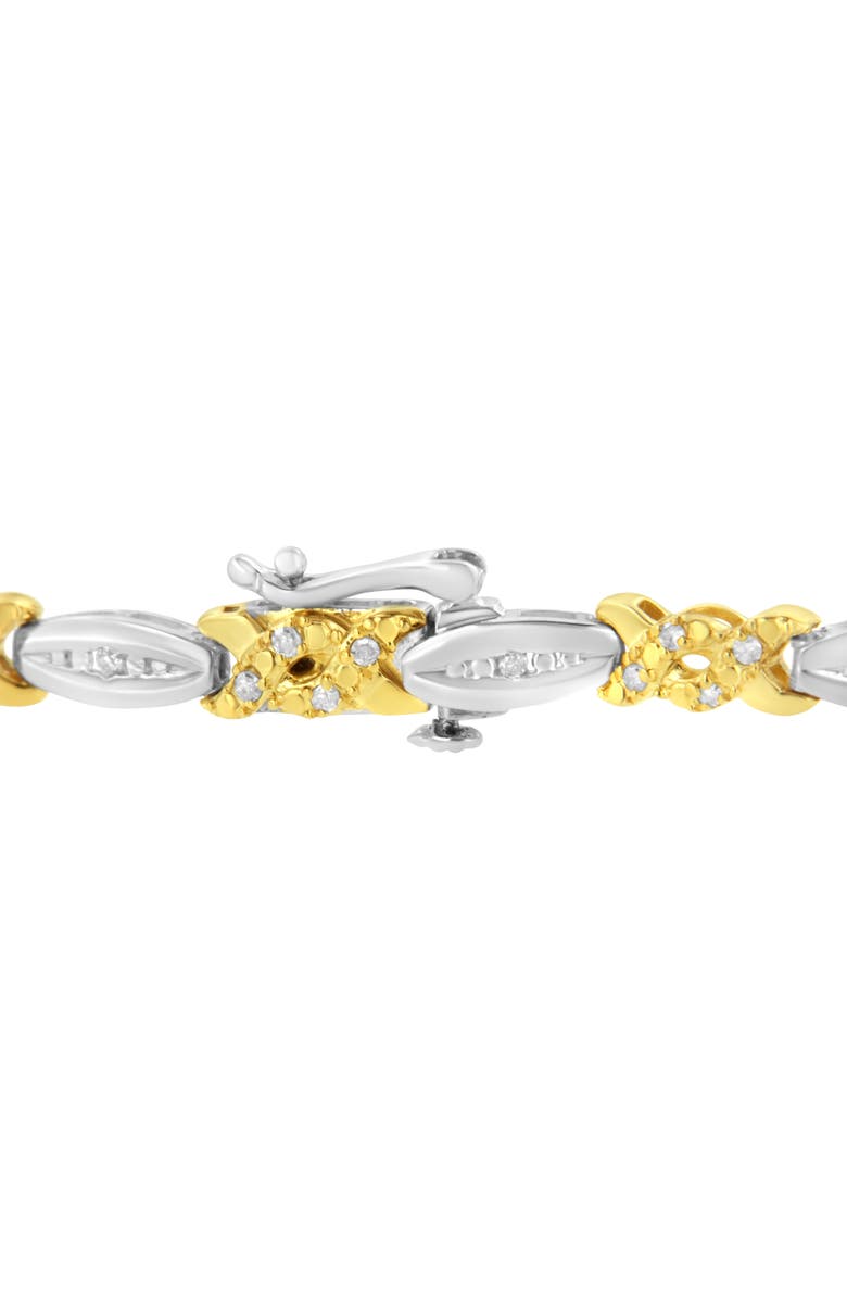 Haus of Brilliance 10K Yellow Gold Plated Silver 1/2 Cttw Diamond X Link Bracelet, Alternate, color, Yellow