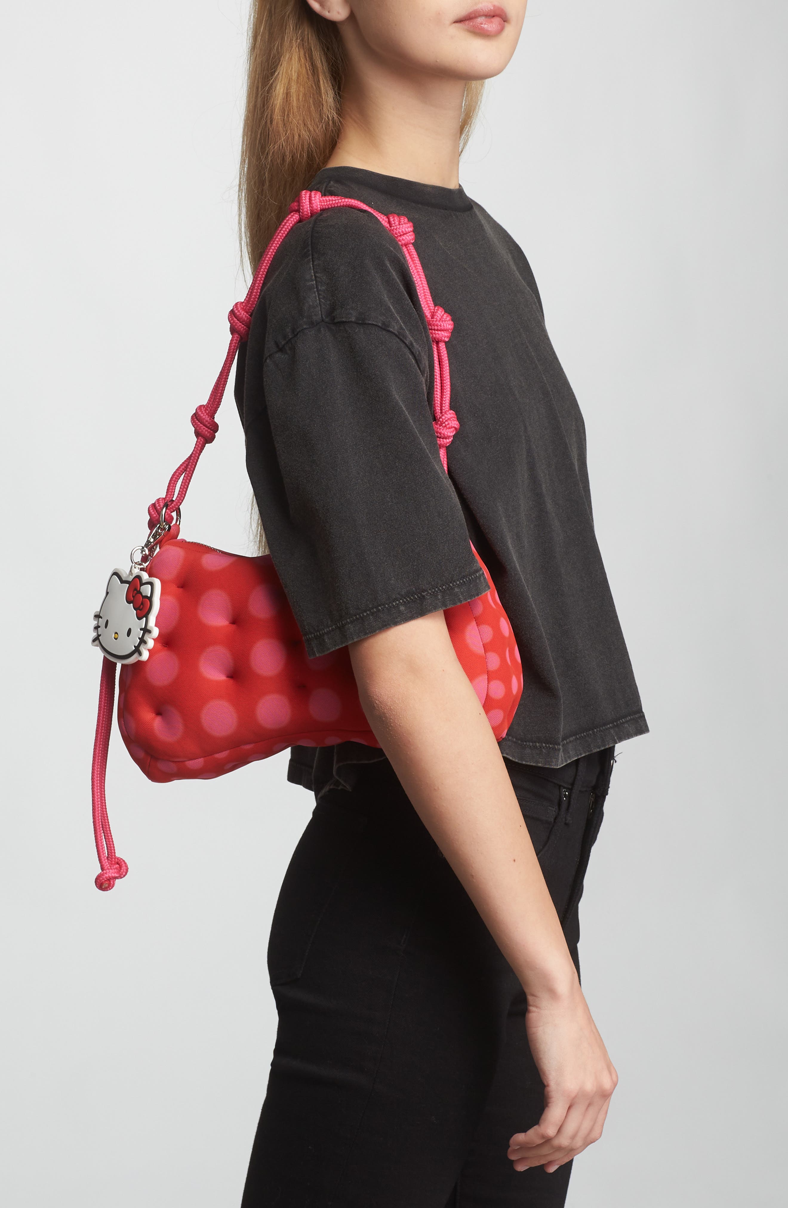 Marshall Columbia x Sanrio Hello Kitty<sup>®</sup> Plush Mesh Top Handle Bag, Alternate, color, Pink/ Red