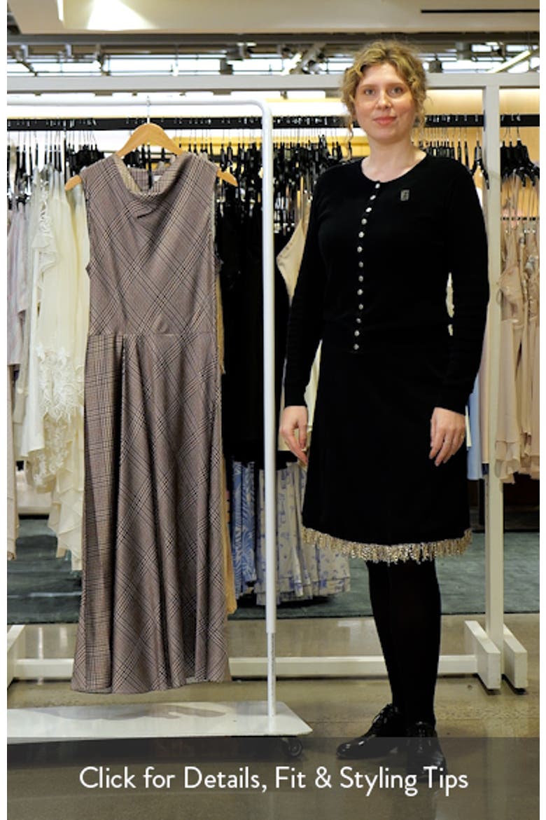 Pressed Plaid Cowl Neck Maxi Dress video