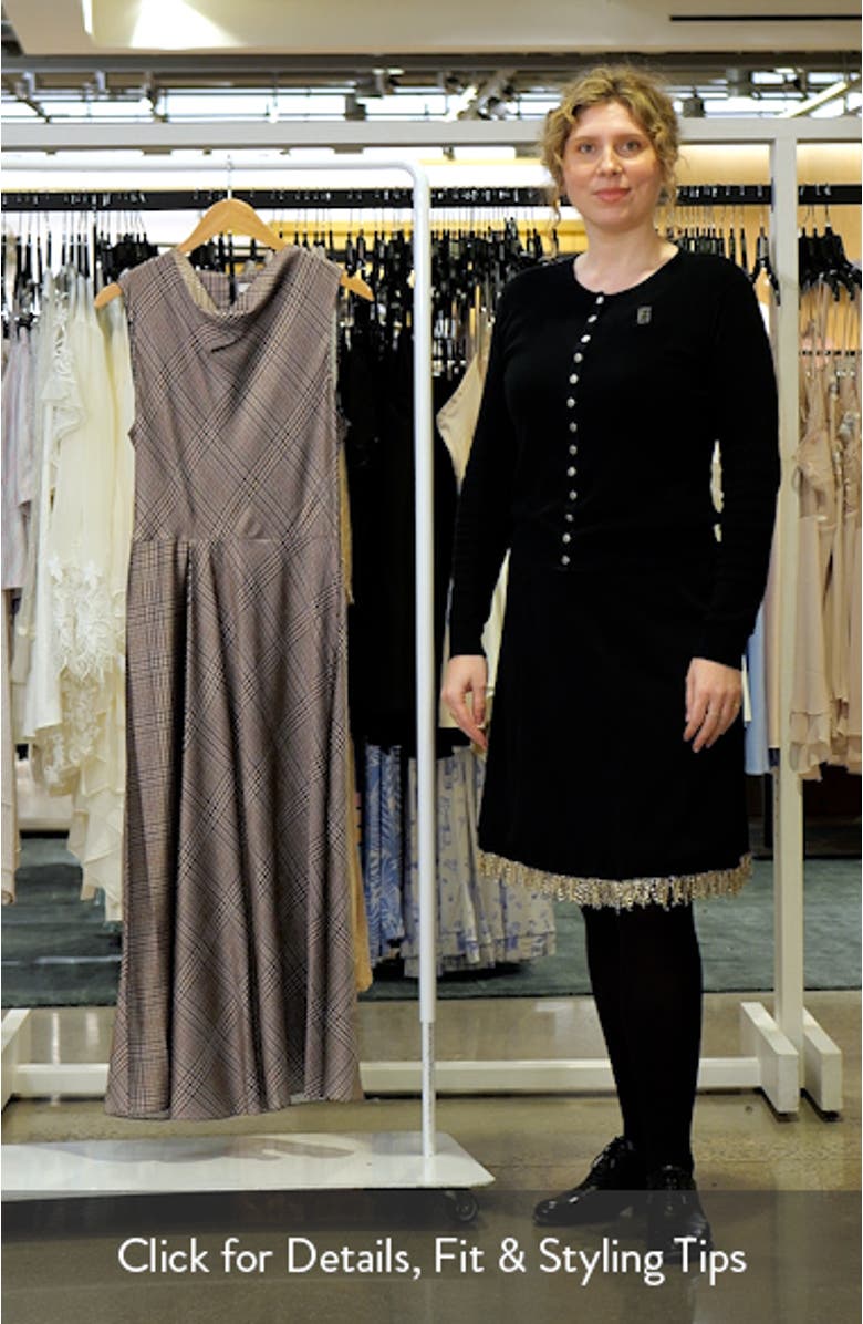 Pressed Plaid Cowl Neck Maxi Dress, sales video thumbnail