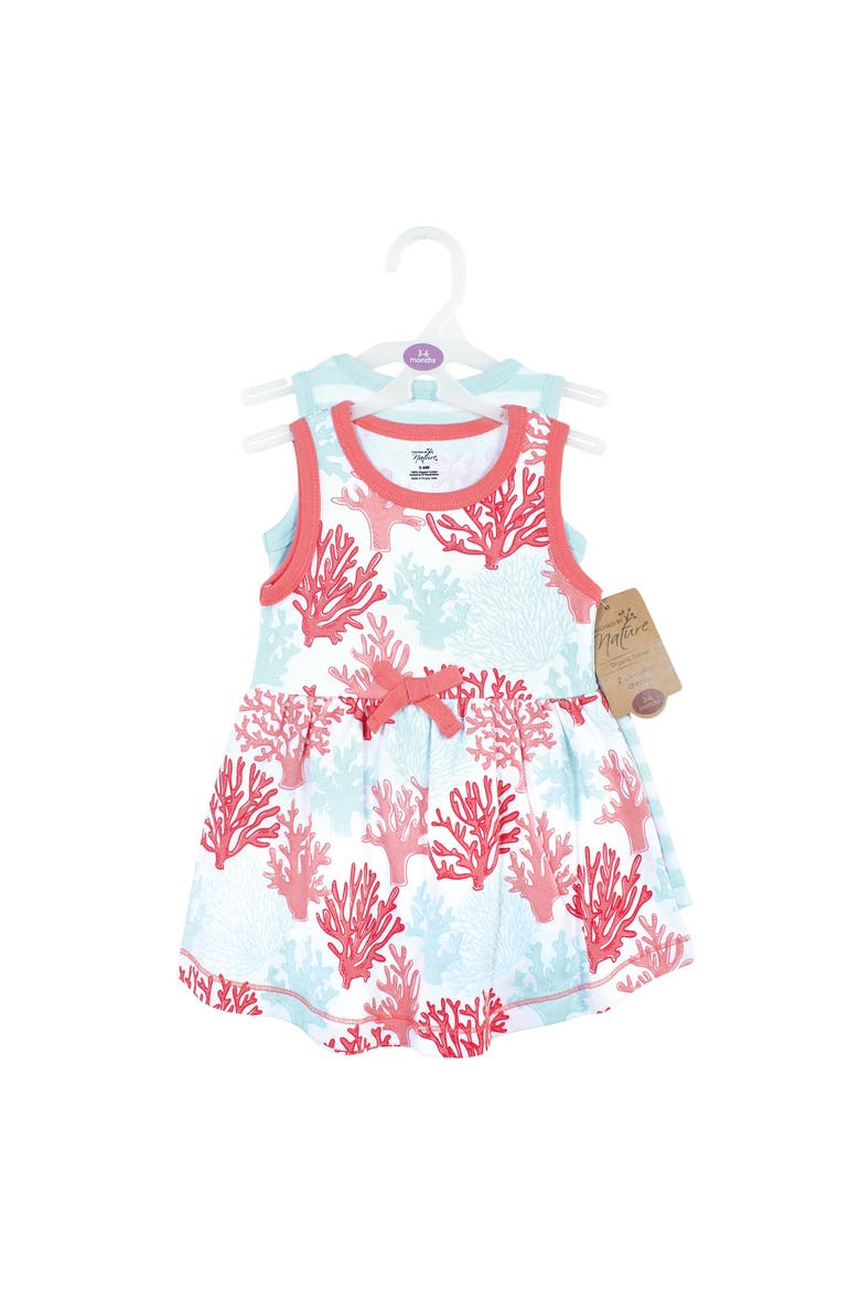 2Pk Organic Sleeveless Dresses, Alternate, color, Coral Reef
