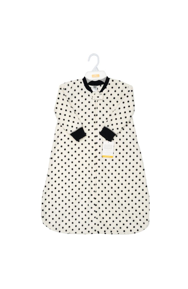 Hudson Baby Sleeping Bag Fleece Long Sleeve, Alternate, color, Black Cream Dot