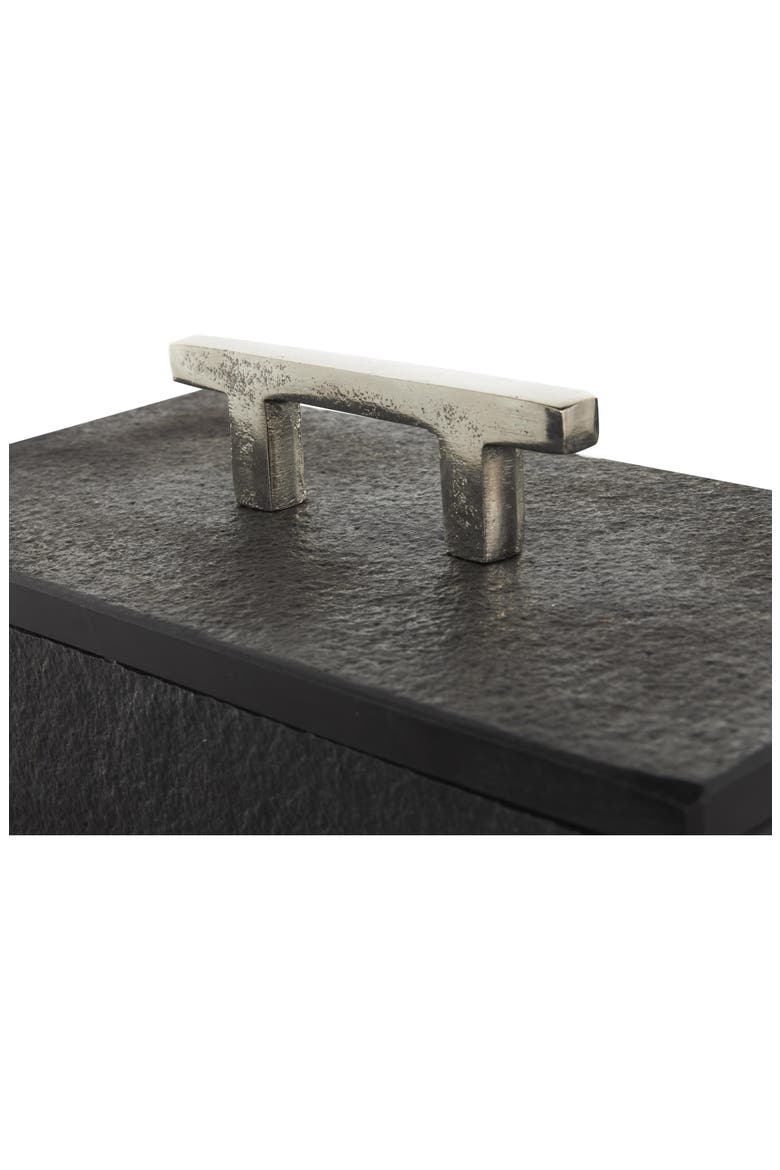 Contemporary Set of 3 Decorative Marble Boxes, Alternate, color, BLACK